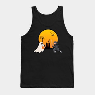 Ninja meets Halloween Ghost Tank Top